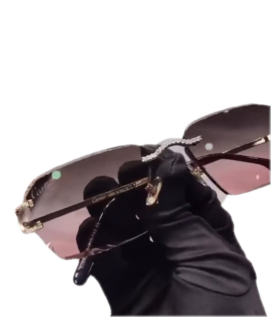 Purple Iced Out Glasses