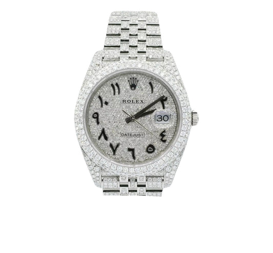 Foreign Dial White Diamond Watch 41MM