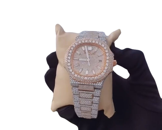 Luxury Iced Out Two Tone Watch 41mm