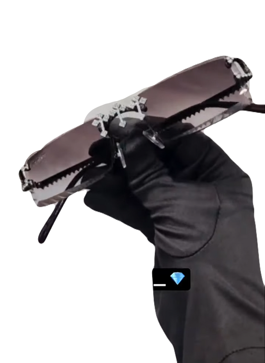 Iced Out Cross Wires Glasses