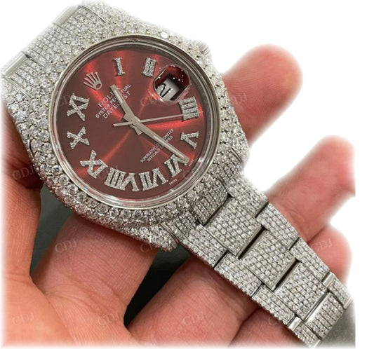 White Diamond & Red Face Watch 41MM