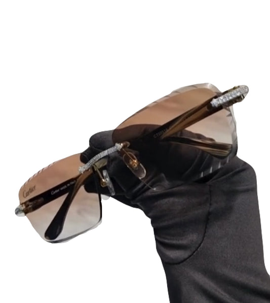 Iced Out Orange tint glasses