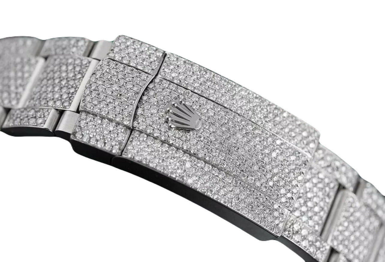 Foreign Dial White Diamond Watch 41MM