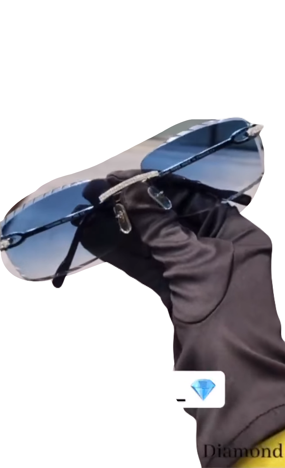 Iced Out Blue Tint Glasses