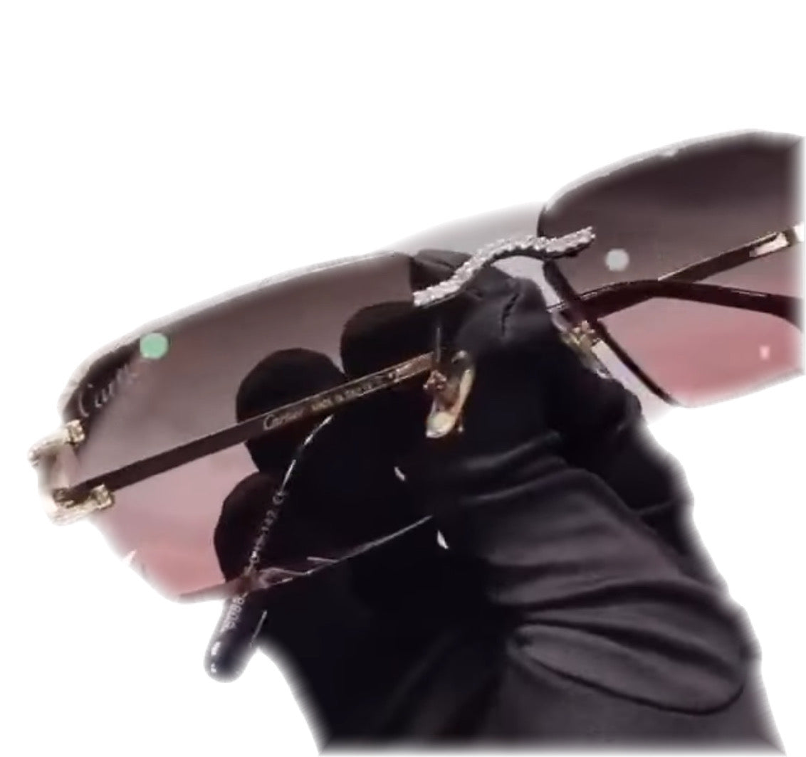 Purple Iced Out Glasses