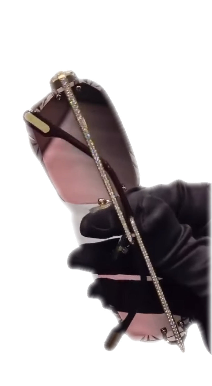 Purple Iced Out Glasses