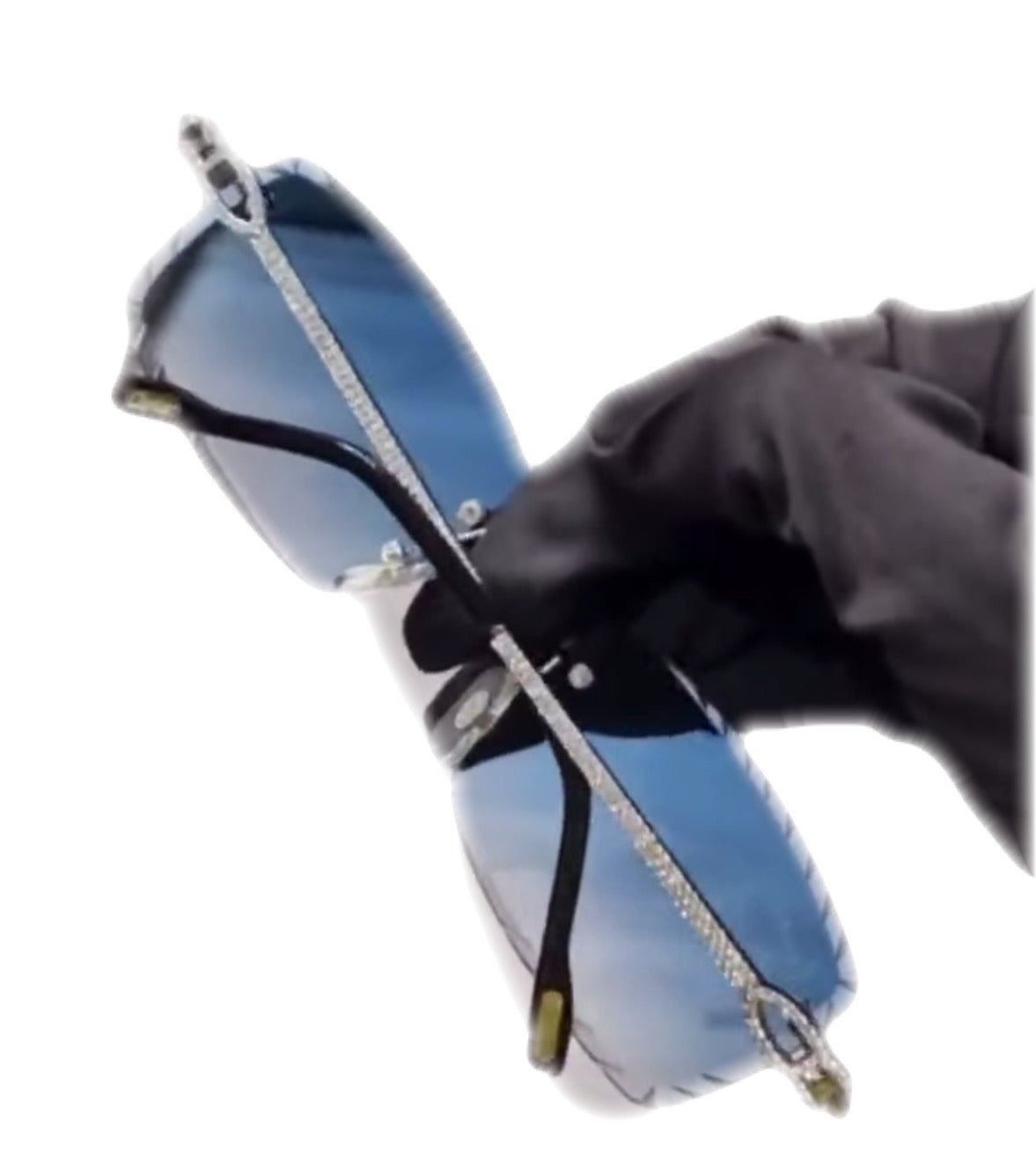 Iced Out  Blue Tint Glasses